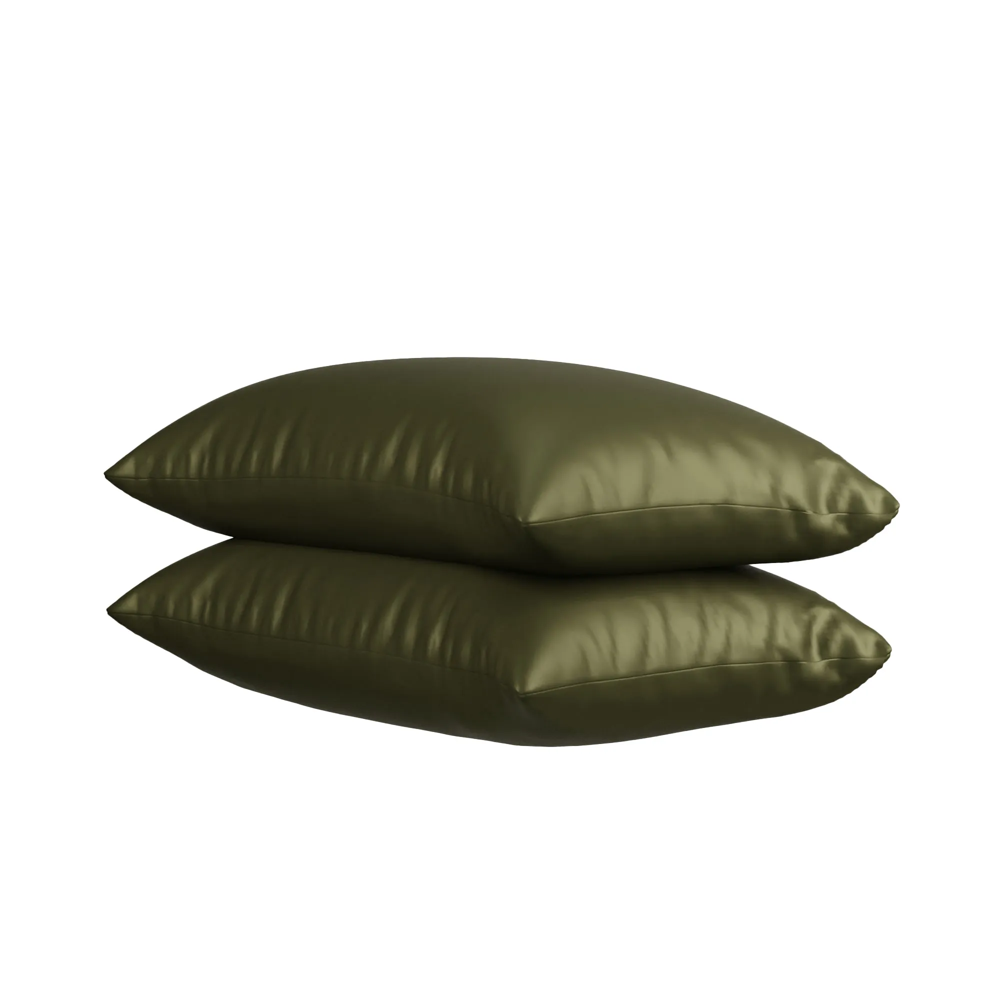 Silk-Like Olive Oasis Pillow Covers - Set of 2