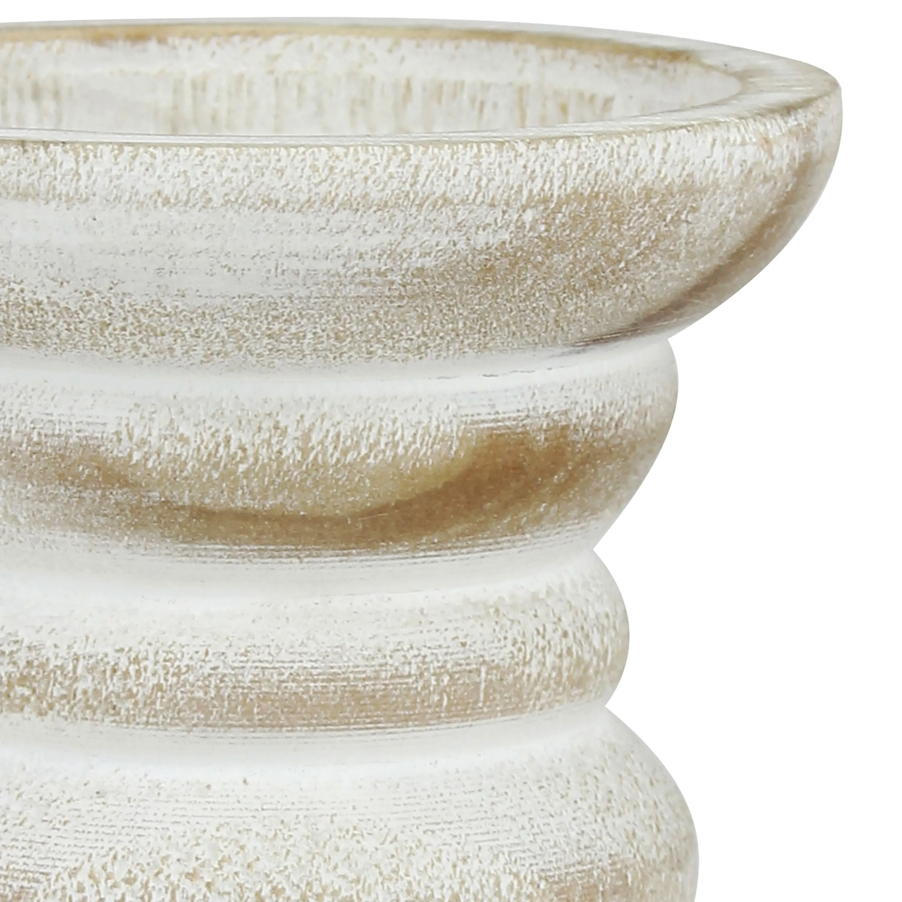 Small White Beach House Pillar Candle Holder