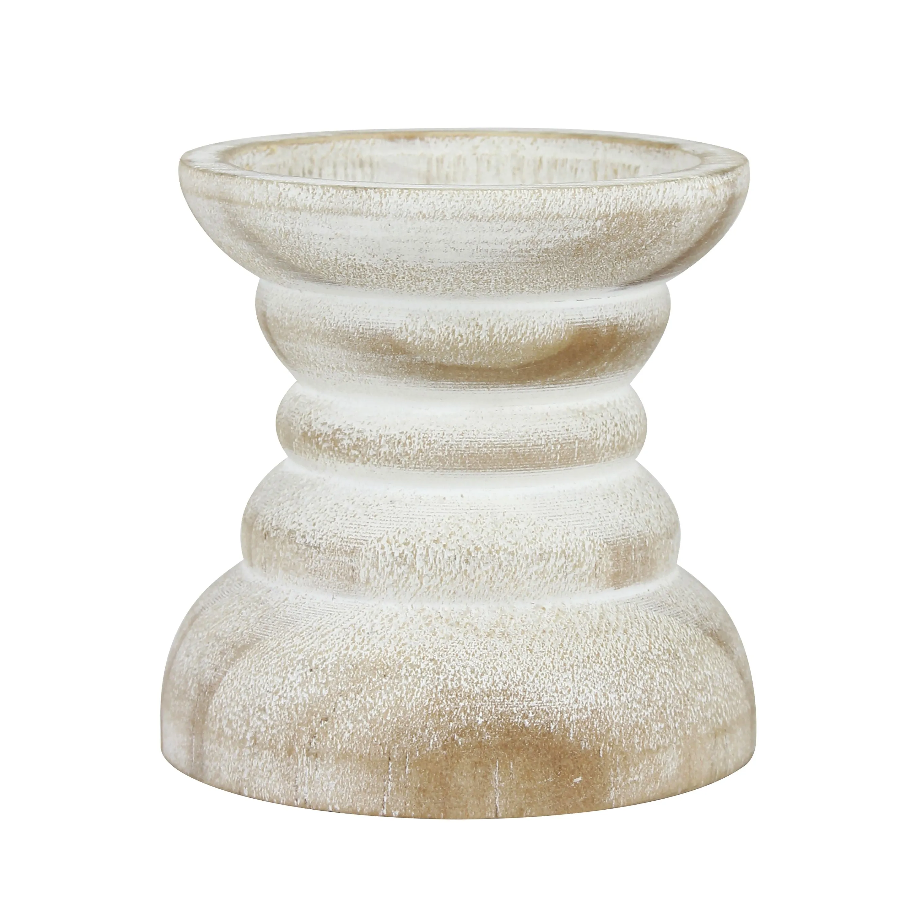 Small White Beach House Pillar Candle Holder