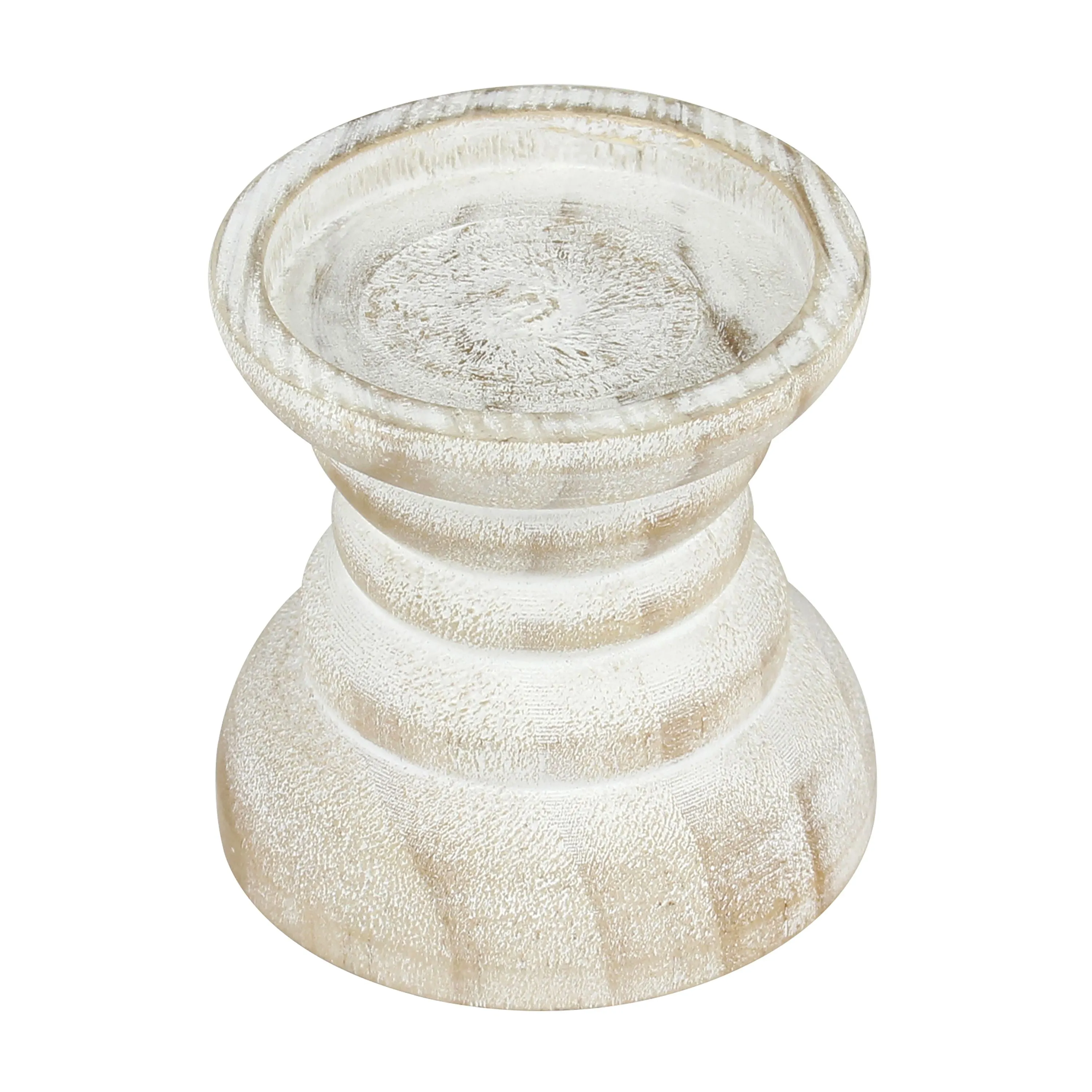 Small White Beach House Pillar Candle Holder