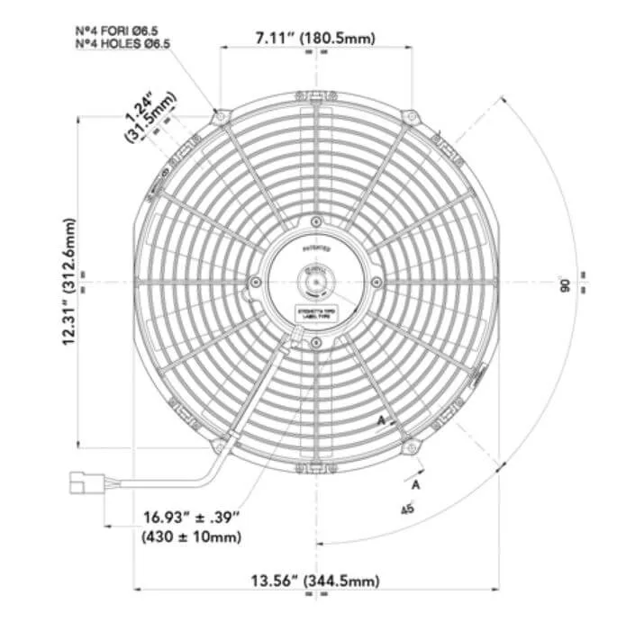 SPAL Electric Radiator Fan (13" - Puller Style - Medium Profile - 1250 CFM) 30101507