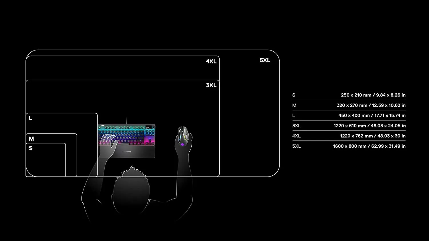 SteelSeries QcK Gaming Surface - 3XL Cloth Mouse Pad of All Time - Optimized for Gaming Sensors - Maximum Control