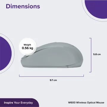 Targus W600 Wireless / Cordless Optical Mouse Compatible - Windows® & Mac® | 2.4 Ghz Wireless Technology | AA Alkaline Battery (AMW600)