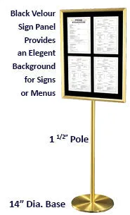 Touch of Class 20x20 Hospitality Sign Holder Stands   Black Velour