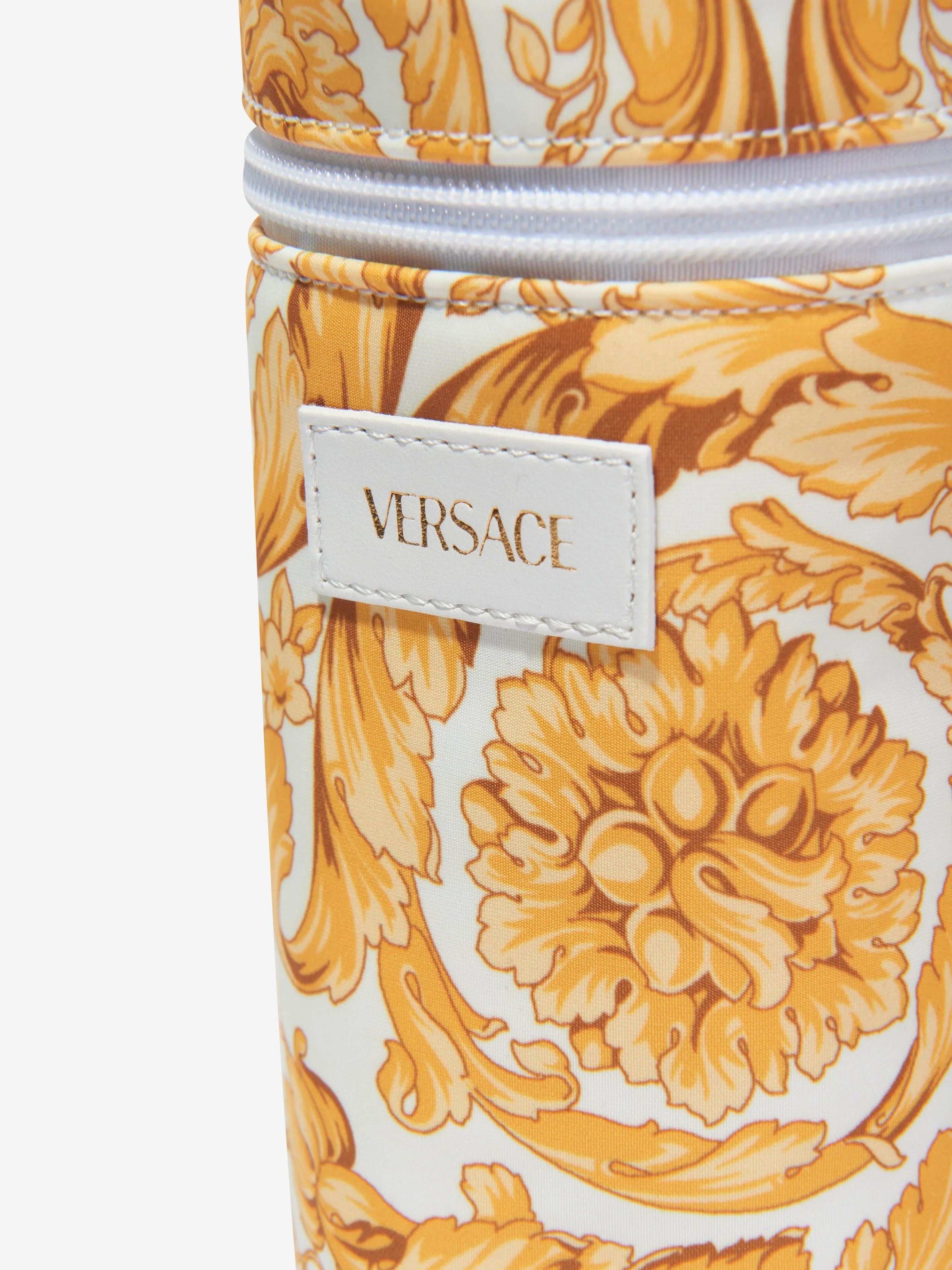 Versace Baby Barocco Print Bottle Holder in Gold