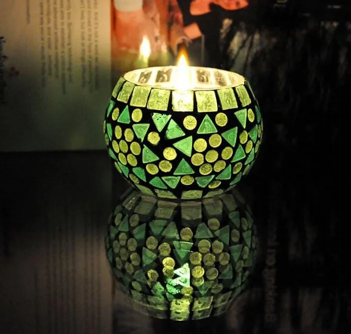 Vintage Mosaic Illuminated Candle Holders - Handmade Tea Light Candle Holders