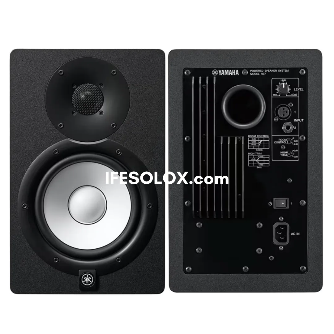 Yamaha HS7 Dual (2-Way) 6.5" Bass Reflex Bi-amplified Near Field Active Studio Monitors (Black) - Brand New